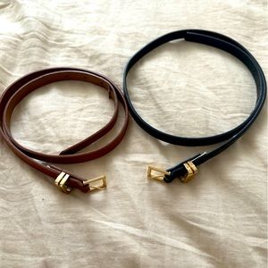 Black & Brown Leather Skinny Belts